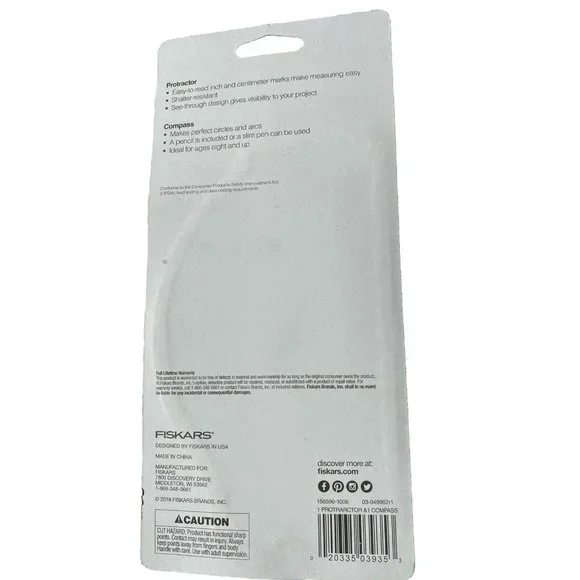 Fiskars Protracter And Compass Set New - Picture 2 of 5